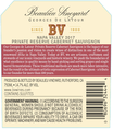 2017 Beaulieu Vineyard Napa Valley Georges de Latour Cabernet Sauvignon Back Label, image 3